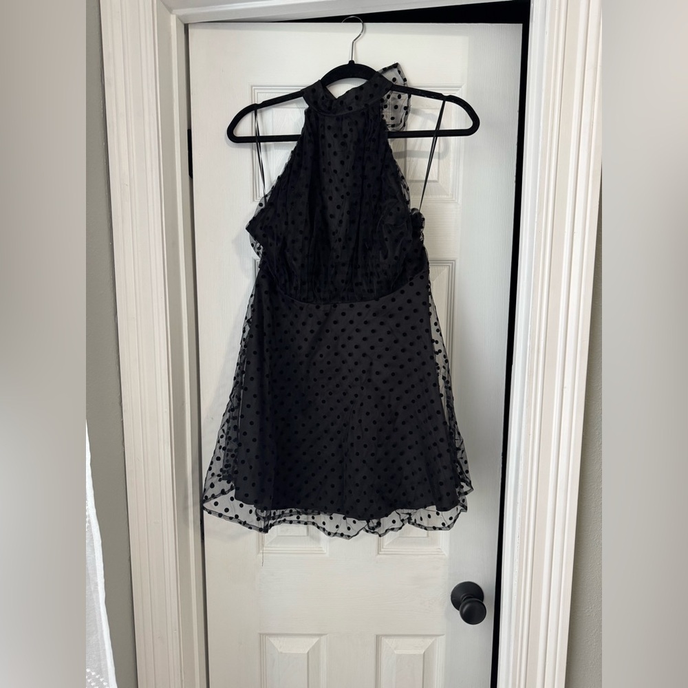 Black halter top dress